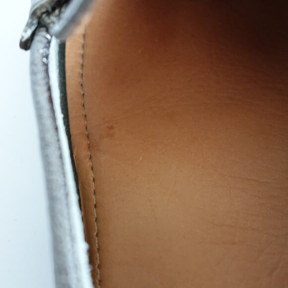 Coach Nola Silver Calf Grain Leather Logo Slip On Driving Shoe Moccasin Loafers - Picture 13 of 16